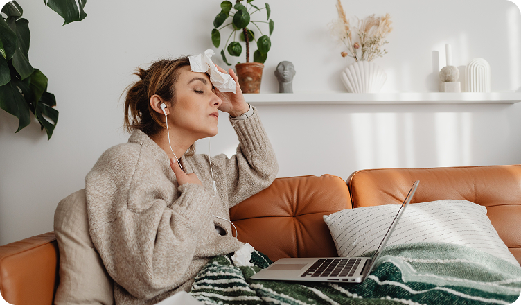 Patient video consulting from couch